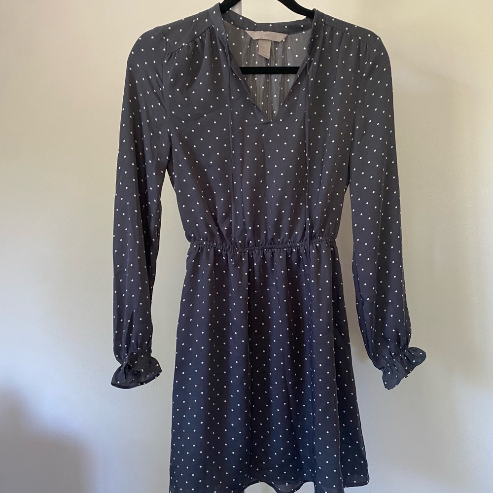 H&M Charcoal Dress with White Dots